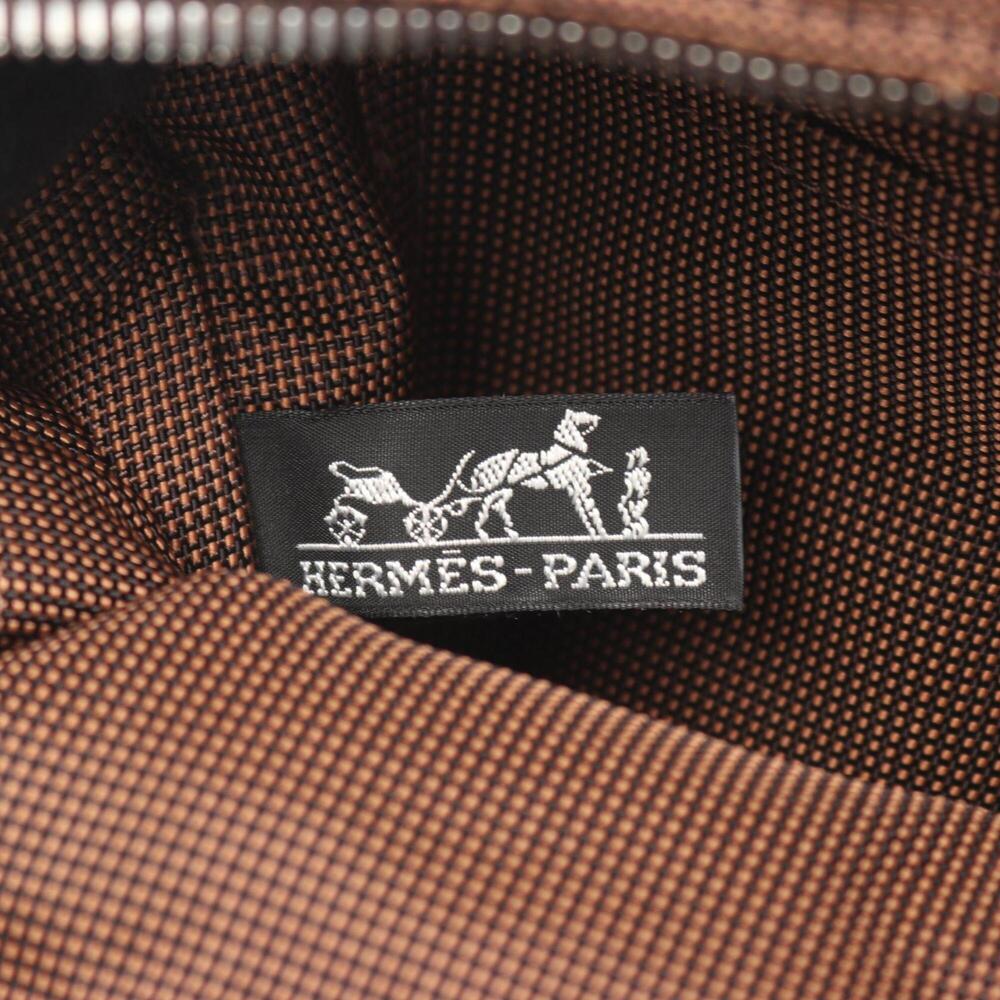 Hermes Herline Ad MM Backpack/Handbag, Nylon Canvas, Men's/Women's, Brown, 10... - Picture 4 of 9